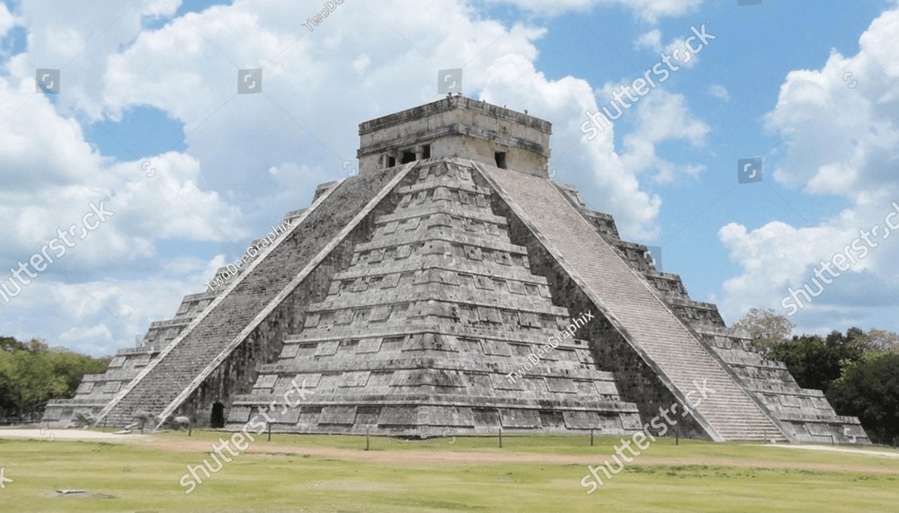 El Castillo, Temple of Kukulcan, Chichen Itza, mexico, Aerial view of ...