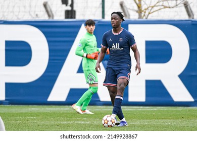 El Chadaille Bitshiabu During A UEFA Youth League (U19) Football Match Between Paris Saint-Germain (PSG) And RB Salzburg (FC) On March 16, 2022 In Saint-Germain-en-Laye, France.