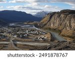 El Chalten, Argentina: View of the famous El Chalten hiking town in Patagonia in Argentina