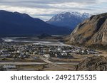 El Chalten, Argentina: View of the famous El Chalten hiking town in Patagonia in Argentina