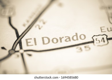 El Dorado. Kansas. USA On A Geography Map.