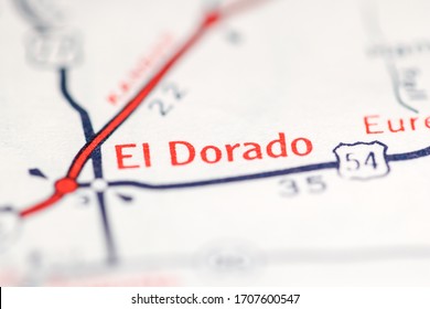 El Dorado. Kansas. USA On A Geography Map.