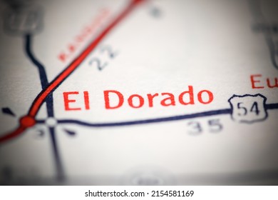 El Dorado. Kansas. USA On A Geography Map.