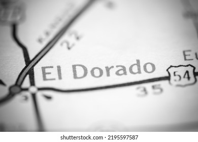 El Dorado. Kansas. USA On A Geography Map.