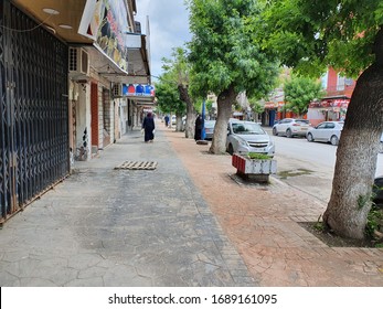 El Hadjar, Annaba, Algeria. March 2020. Empty Streets For Fear Of The Spread Of The Corona Virus Covid 19