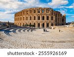 El Jem, Mahdia, Tunisia. Amphitheater of the Roman ruins at El Jem.