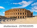 El Jem, Mahdia, Tunisia. Amphitheater of the Roman ruins at El Jem.