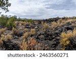 El Malpais National Monument in New Mexico. Pahoehoe Lava, McCartys Lava Flow, Rugged lava flows along Zuni-Acoma Trail. 