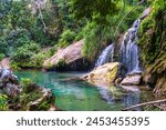 El Nicho waterfall in the Sierra del Escambray mountains not far from Cienfuegos, Cuba, West Indies, Caribbean, Central America