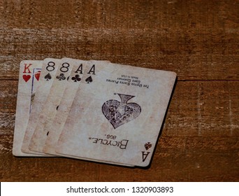 El Paso, Texas - 23 February 2019: Dead Man's Hand, Aces and eights.