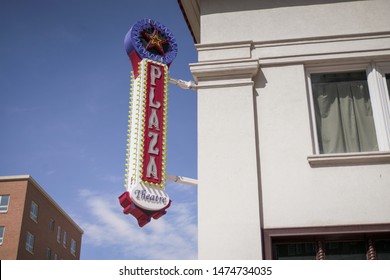 El Paso, Texas - August 3 2019: Plaza Theatre Sign