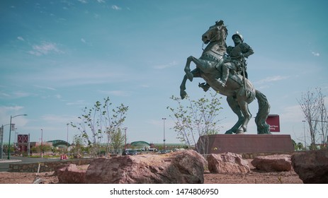 El Paso, Texas - August 4 2019: World's Largest Equestrian Statue At El Paso International Airport ELP