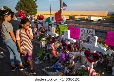EL PASO, TEXAS, USA - AUGUST 5,2019: Memorial to  Victims of the El Paso Attack