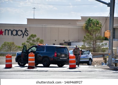 El Paso, Texas USA: Circa August 2019
  
Mass shooting in El Paso, Texas near Cielo Vista Mall, a busy shopping venue. Police locked the entire place down and tied up traffic in a huge area. 
