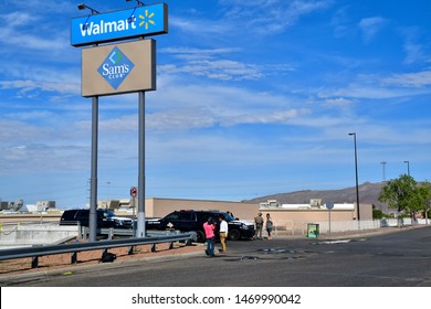 El Paso, Texas / USA - Circa August 2019
Police And Highway Patrol Blocking All Entrances To Walmart, Scene Of The 3 August Mass Shooting In El Paso, Texas.