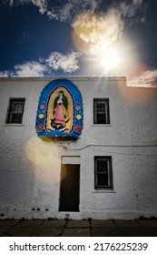 El Paso, Texas, USA - June 19, 2022: A 1981 Mural By Felipe Adame And Jesus “Machido” Hernandez Of The Virgen De Guadalupe Is Located On S. Ochoa Street At El Segundo.