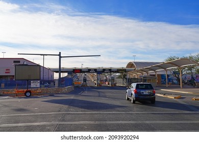 EL PASO, TX -15 DEC 2021- View Of The Wall At The Southern Border Between The United States And Mexico In El Paso, Texas With Ciudad Juarez, Mexico.