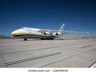 EL PASO, TX – SEPTEMBER 23.  A Russian Antonov 124 Parked On The Cargo Ramp Of The El Paso International Airport, El Paso, Texas – 23 September 2018
