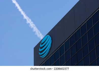 El Segundo, CA, USA - May 10, 2022: ATT Logo Is Seen At The DirecTV Headquarters In El Segundo, California. DirecTV Is An American Multichannel Video Programming Distributor.