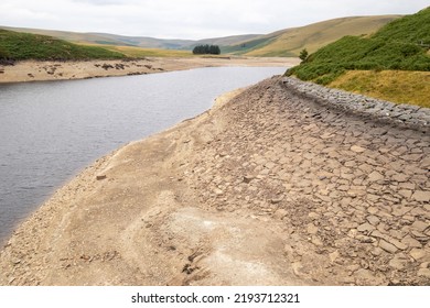 Elan Valley, Rhayader, UK - August 2022: After Numerous Heat Waves Reservoirs That Supply Clean Water To Birmingham Are Drying Up.