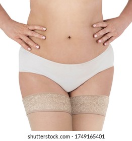 Elastic Anti-chafing Bands With Micro-massage Effect Protecting The Inner Thigh. Prevention Skin Redness And Annoying Irritations Caused By Repetitive Thigh Chafing. Compression Hosiery. Stockings.