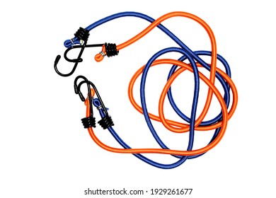 An elastic cord or rope with another hook that can be isolated on a white background.