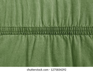 Elastic, Drawstring, Denim Fabric, Green Stripped Jeans Texture Background