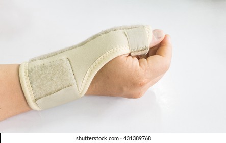 Elastic Wrist Support Brace Band Wrap On Hand To Relieve Pain, Selective Focus