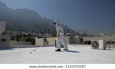 Elastomeric roof coating in roof top