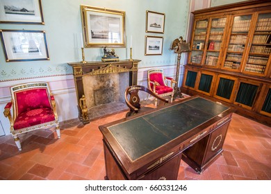 Elba, Italy - May, 2015: Interiors Of Napoleon Museum