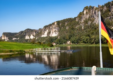 Elbe River On A Sunny Autumn Day