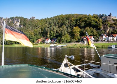 Elbe River On A Sunny Autumn Day