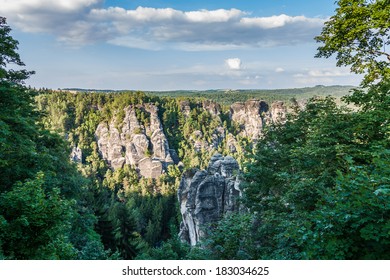 Elbe Sandstone Mountains At Day