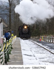 Elbe, Washington USA - December 17th, 2016. The Polar Express Train Ride Is A Popular Event On Christmas Season.