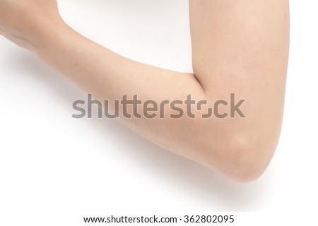Elbow and arm white background