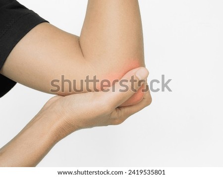Elbow Pain Woman Injury Bone Ache Arm Hand Acute Tendon Body Physical Muscle Anatomy Sprain Disease Arthritis Brokeh, Gout Old Human Illness Broken Numbness Tingling Patient, Concept Health Care. 