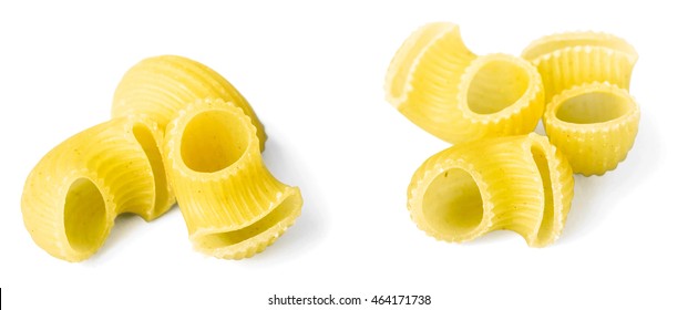 Elbow Pasta On White