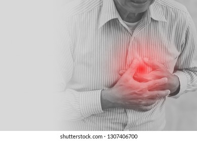 elder heart attack chest paint for background with space for text - Shutterstock ID 1307406700
