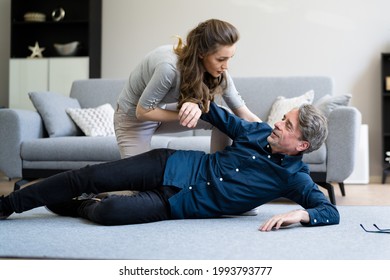 Elder Senior Man Slip And Fall Risk