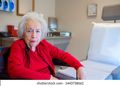 Elderly 80 Plus Year Old Woman In A Medical Office Setting.