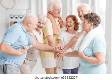 Elderly Active People Happy About Their Training Together