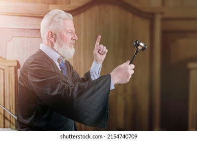 
Elderly Angry Judge In The Courtroom