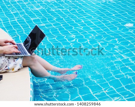 Similar – Image, Stock Photo lunch break Relaxation