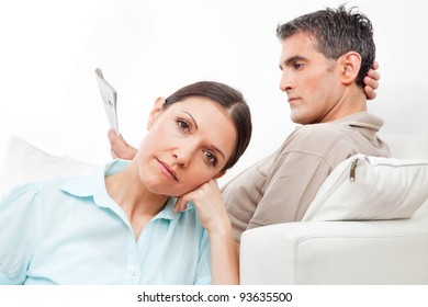 Elderly Couple At Home Giving Each Other The Silent Treatment