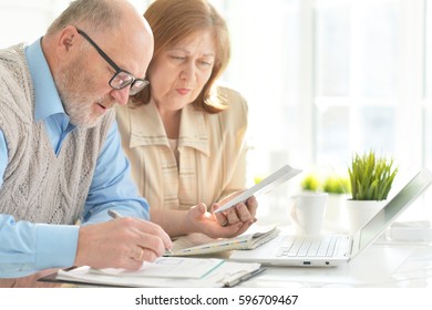 Elderly Couple With A Laptop