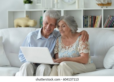 Elderly Couple With A Laptop