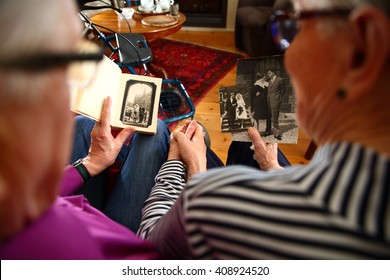 elderly couple reminding the past/ memories/ elderly couple reminding their wedding day - Powered by Shutterstock