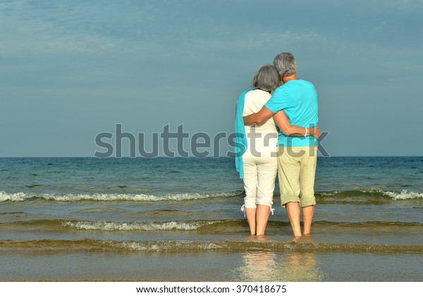 Elderly Couple Tropical Beach Stock Photo (Edit Now) 370418675