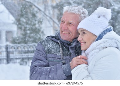 Elderly Couple In Winter