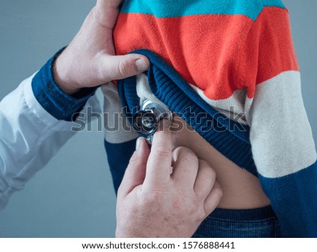 Image, Stock Photo Funny blond kid with long hair